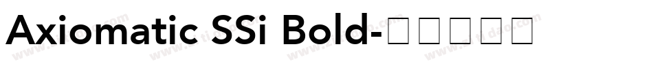 Axiomatic SSi Bold字体转换
